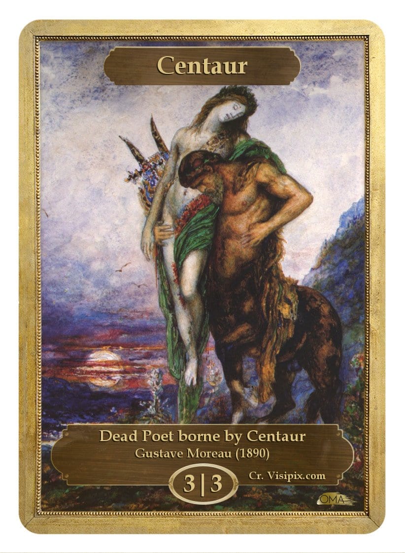 Centaur Token (3/3) by Gustave Moreau - Token - Original Magic Art - Accessories for Magic the Gathering and other card games