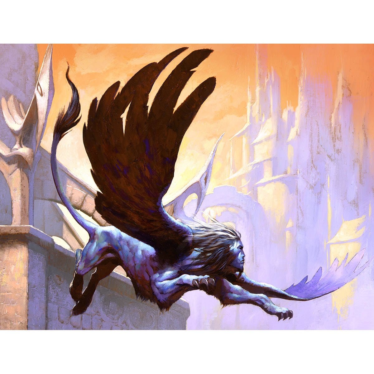 Cerulean Sphinx Print - Print - Original Magic Art - Accessories for Magic the Gathering and other card games