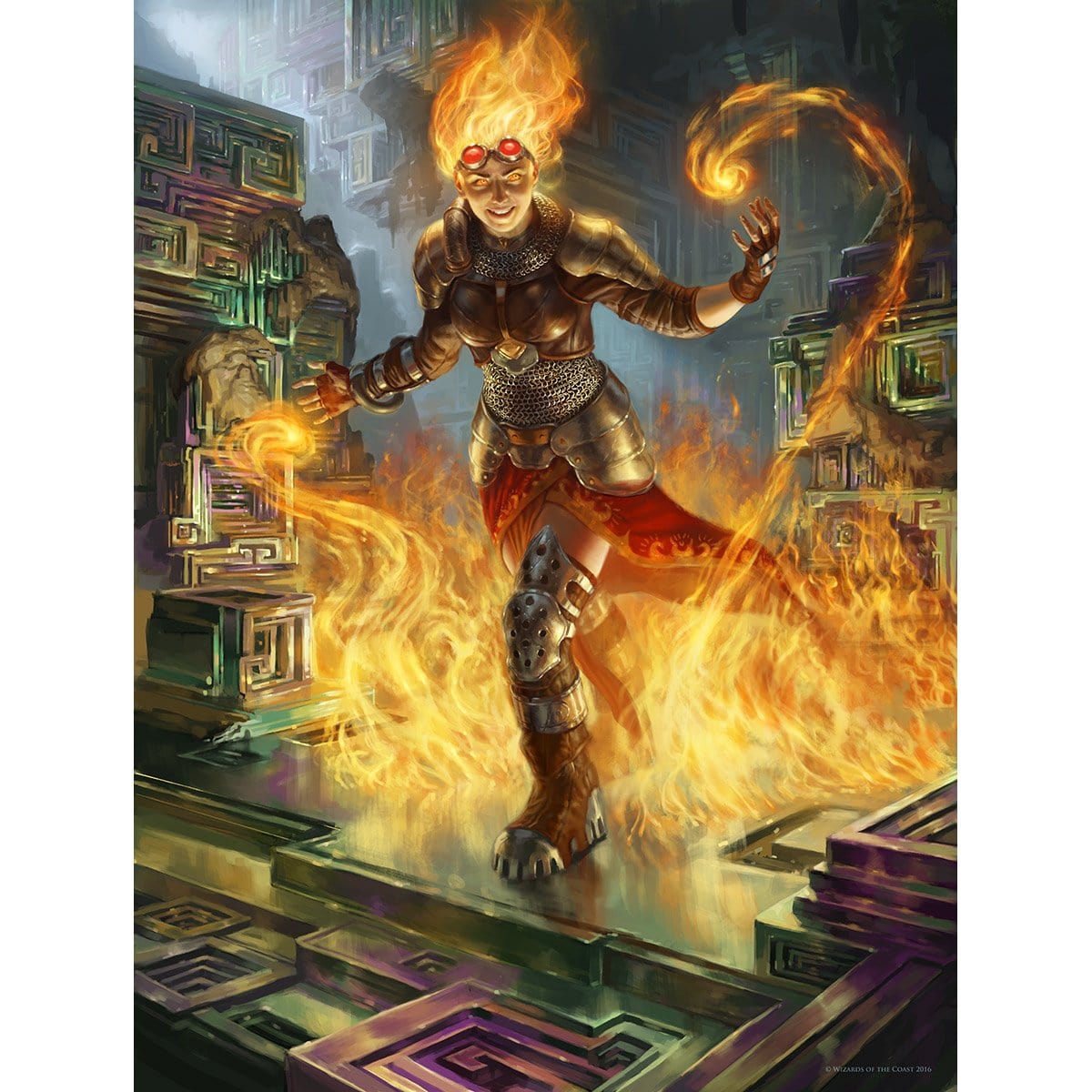 Chandra, Flamecaller Print - Original Magic Art Chandra, Flamecaller Print - Original Magic Art