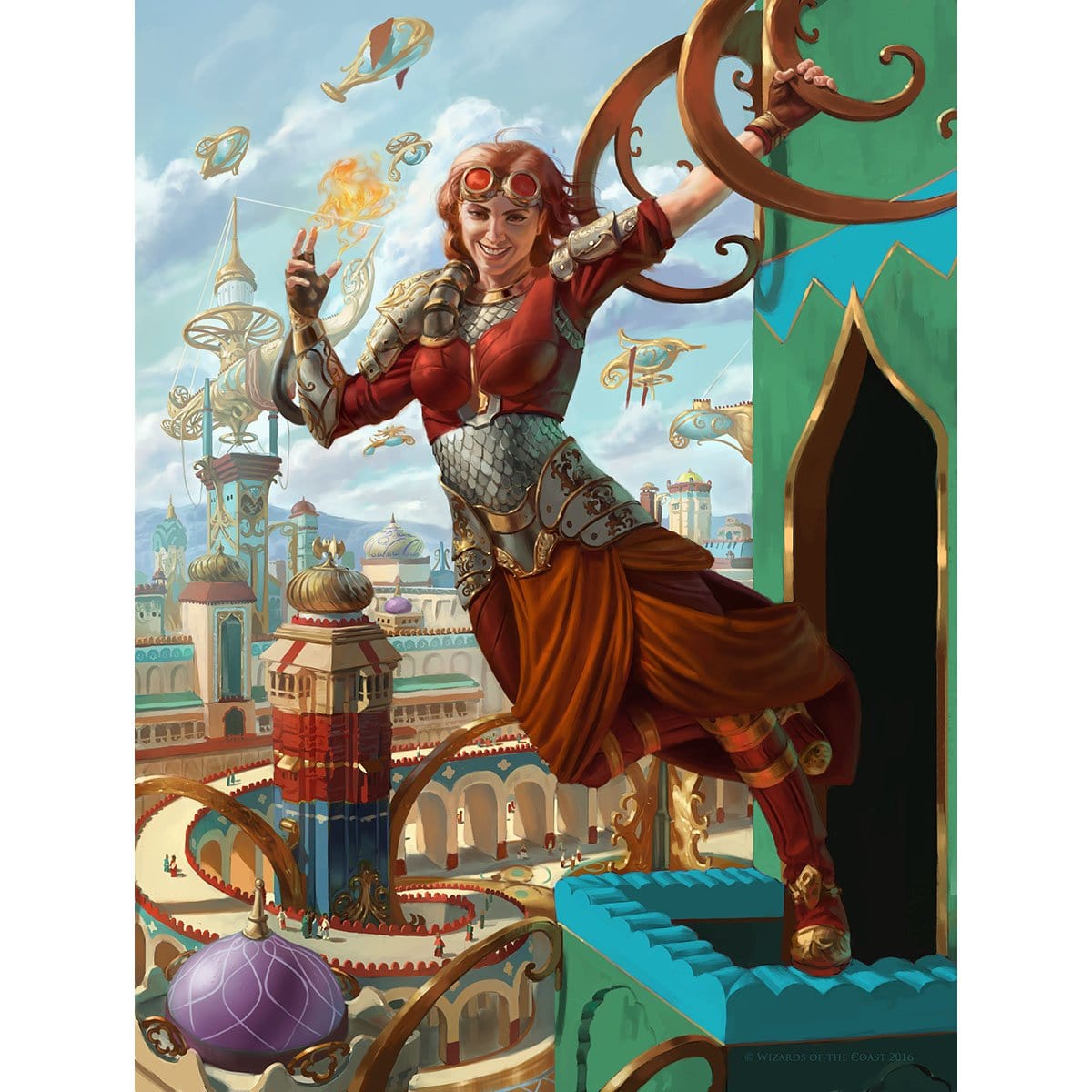 Chandra, Pyrogenius Print - Original Magic Art Chandra, Pyrogenius Print - Original Magic Art