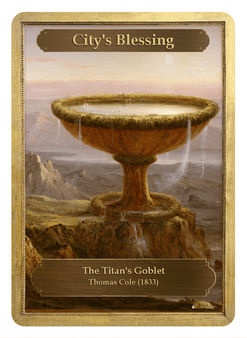 City&#39;s Blessing Counter by Thomas Cole - Token - Original Magic Art - Accessories for Magic the Gathering and other card games