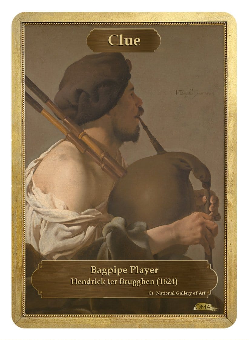 Clue Token (Pipe) by Hendrick ter Brugghen - Token - Original Magic Art - Accessories for Magic the Gathering and other card games