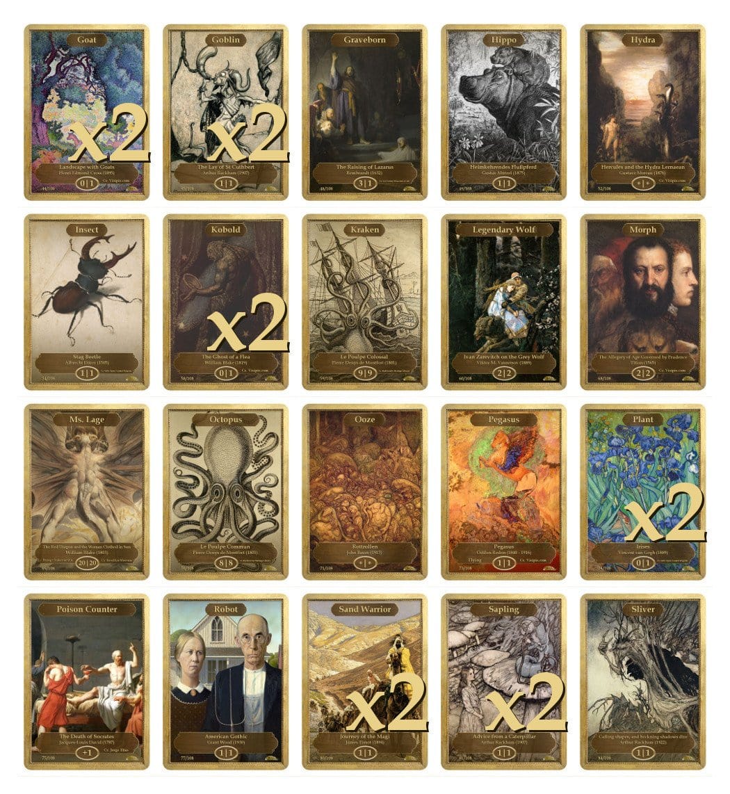 Commander Token Collection - Token Set - Original Magic Art - Accessories for Magic the Gathering and other card games