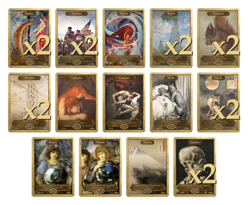 Commander Token Collection - Token Set - Original Magic Art - Accessories for Magic the Gathering and other card games