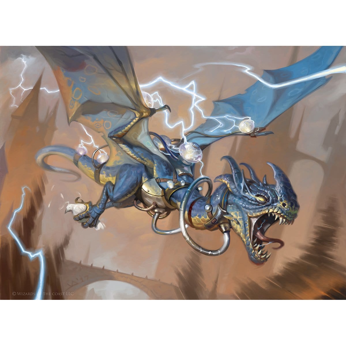 Crackling Drake Print - Print - Original Magic Art - Accessories for Magic the Gathering and other card games