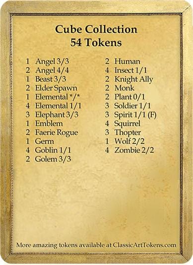 Cube Token Collection - Token Set - Original Magic Art - Accessories for Magic the Gathering and other card games