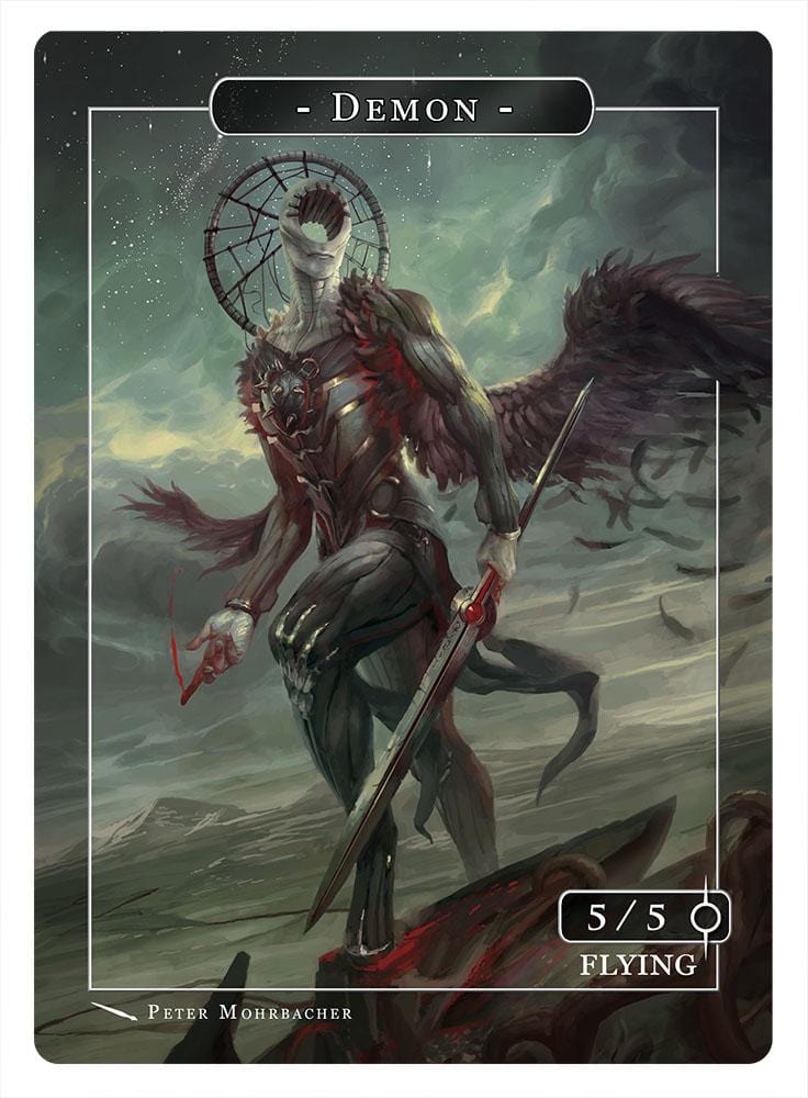 Demon Power Token Demon Token (5/5 - Flying) by Peter Mohrbacher - Original Magic Art