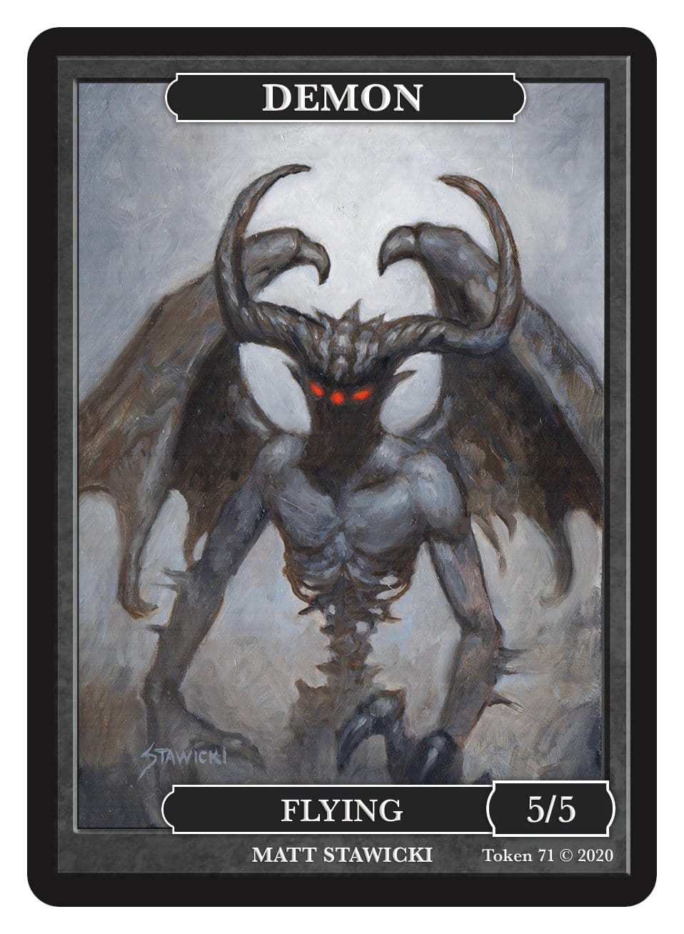 Demon Token (5/5 - Flying) by Matt Stawicki