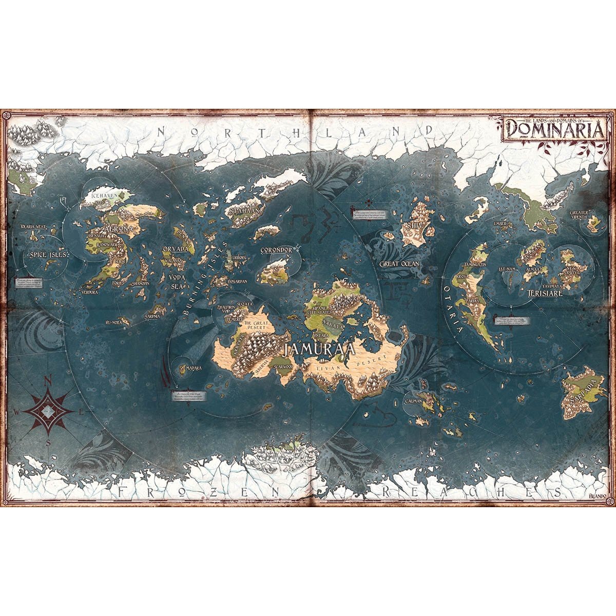 Dominaria Map Print - Print - Original Magic Art - Accessories for Magic the Gathering and other card games