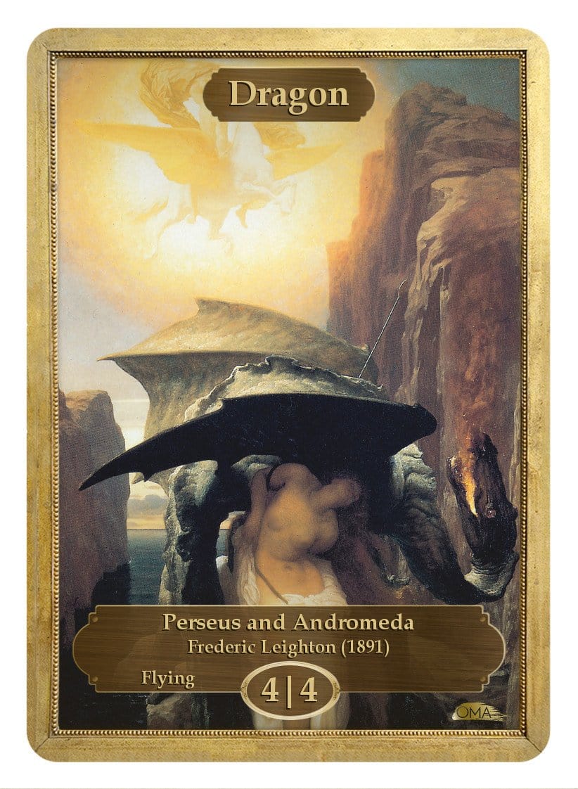 Dragon Token (4/4) by Frederic Leighton - Token - Original Magic Art - Accessories for Magic the Gathering and other card games