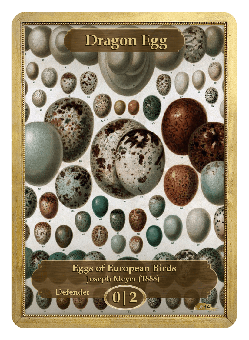 Dragon Egg Token (0/2 - Defender) by Joseph Meyer - Token - Original Magic Art - Accessories for Magic the Gathering and other card games