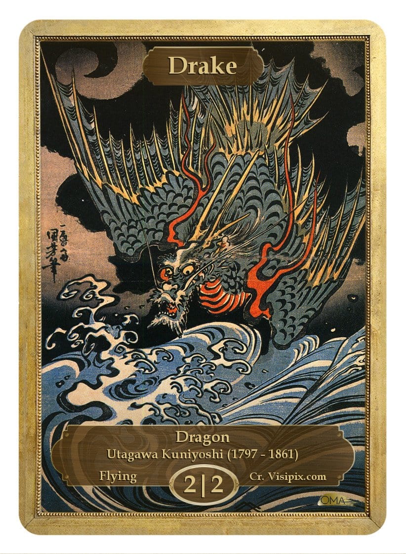 Drake Token (2/2) by Utagawa Kuniyoshi - Token - Original Magic Art - Accessories for Magic the Gathering and other card games