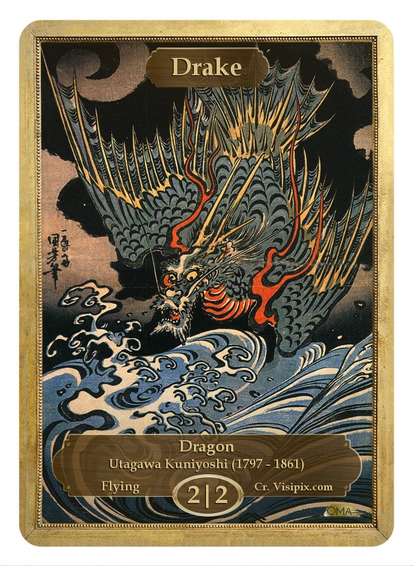 Drake Token (2/2) by Utagawa Kuniyoshi - Original Magic Art Drake Token (2/2) by Utagawa Kuniyoshi - Original Magic Art