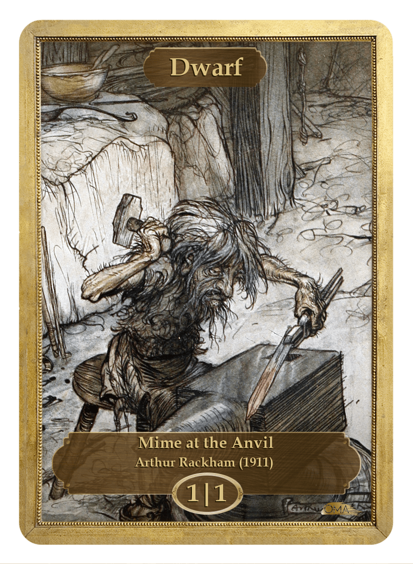 Dwarf Token (1/1) by Arthur Rackham - Token - Original Magic Art - Accessories for Magic the Gathering and other card games