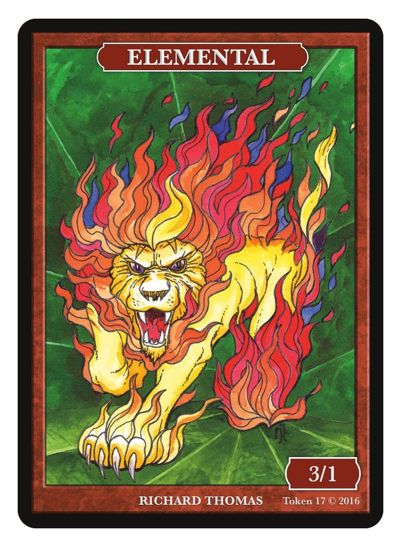 Elemental Token (3/1) by Richard Thomas - Token - Original Magic Art - Accessories for Magic the Gathering and other card games