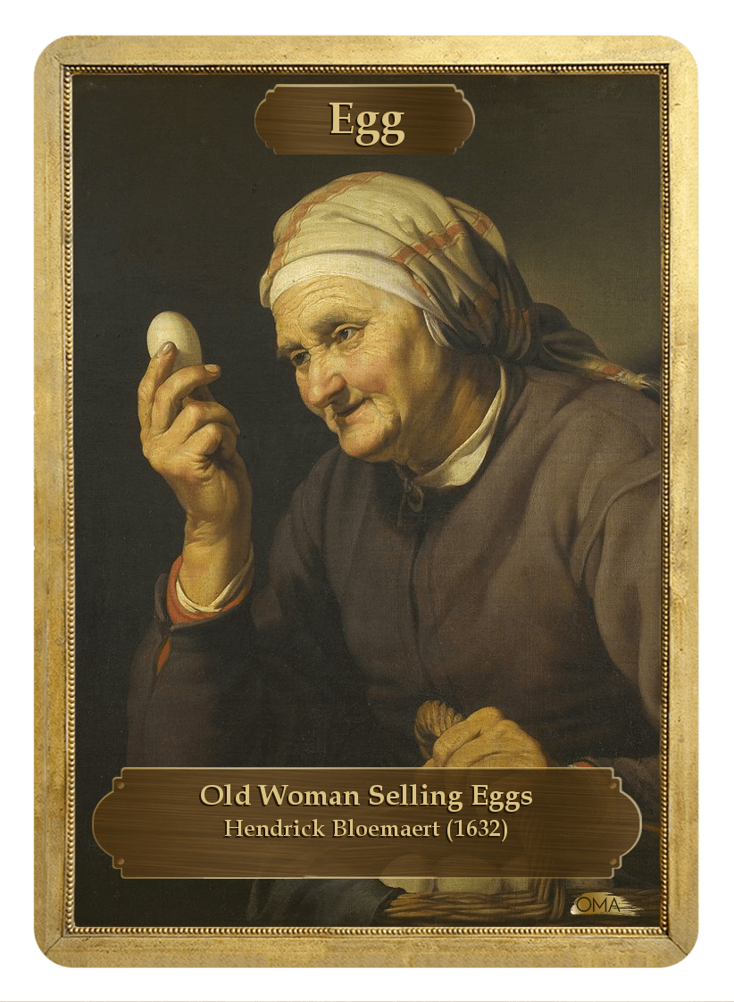 Egg Counter by Hendrick Bloemaert - Token - Original Magic Art - Accessories for Magic the Gathering and other card games