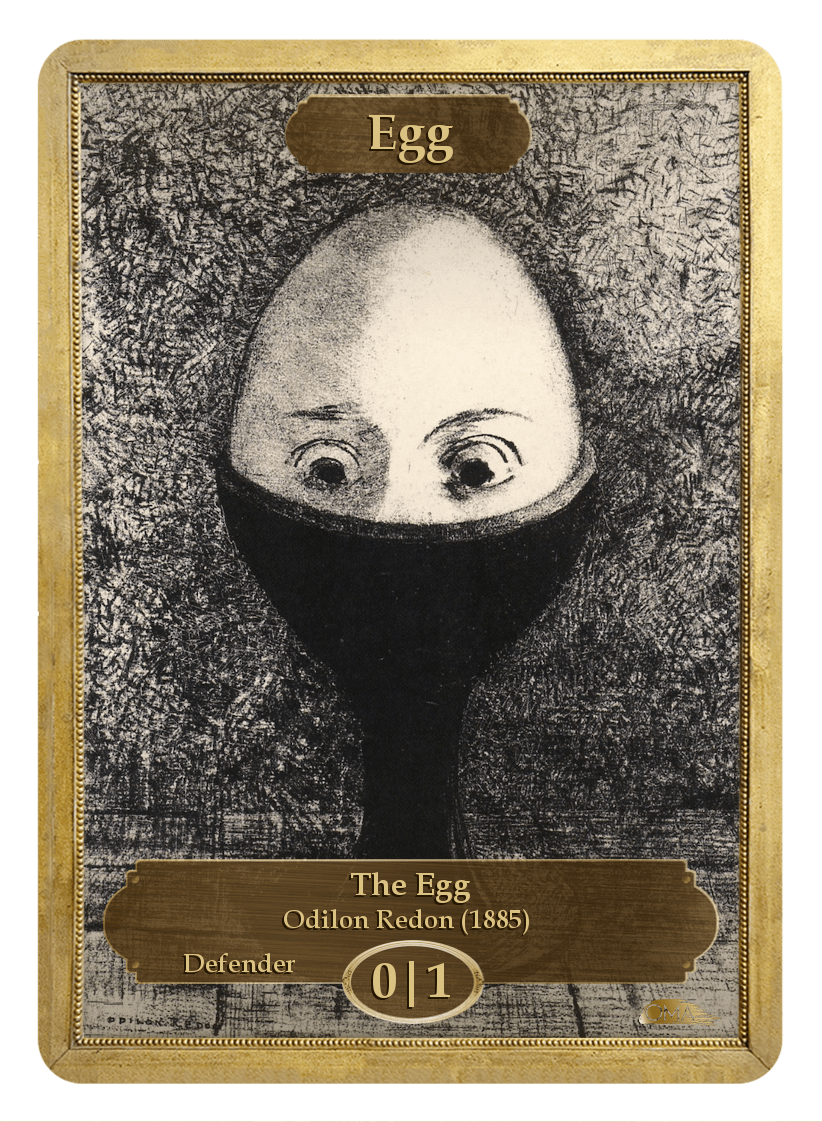Egg Token (0/1 - Defender) by Odilon Redon - Token - Original Magic Art - Accessories for Magic the Gathering and other card games