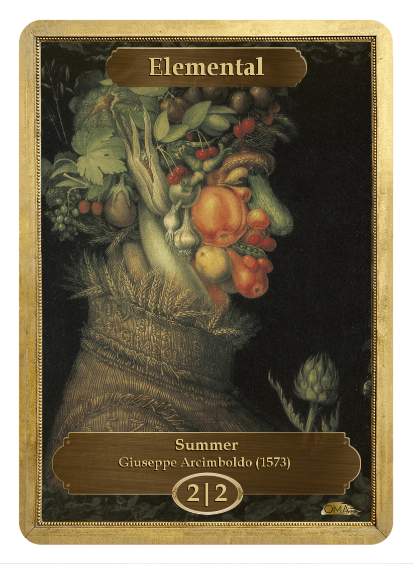 Elemental Token (2/2) by Giuseppe Arcimboldo - Token - Original Magic Art - Accessories for Magic the Gathering and other card games