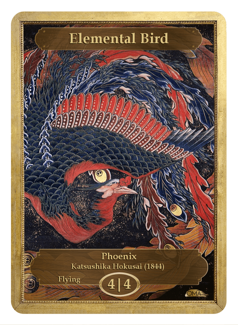 Elemental Bird Token (4/4 - Flying) by Katsushika Hokusai - Token - Original Magic Art - Accessories for Magic the Gathering and other card games
