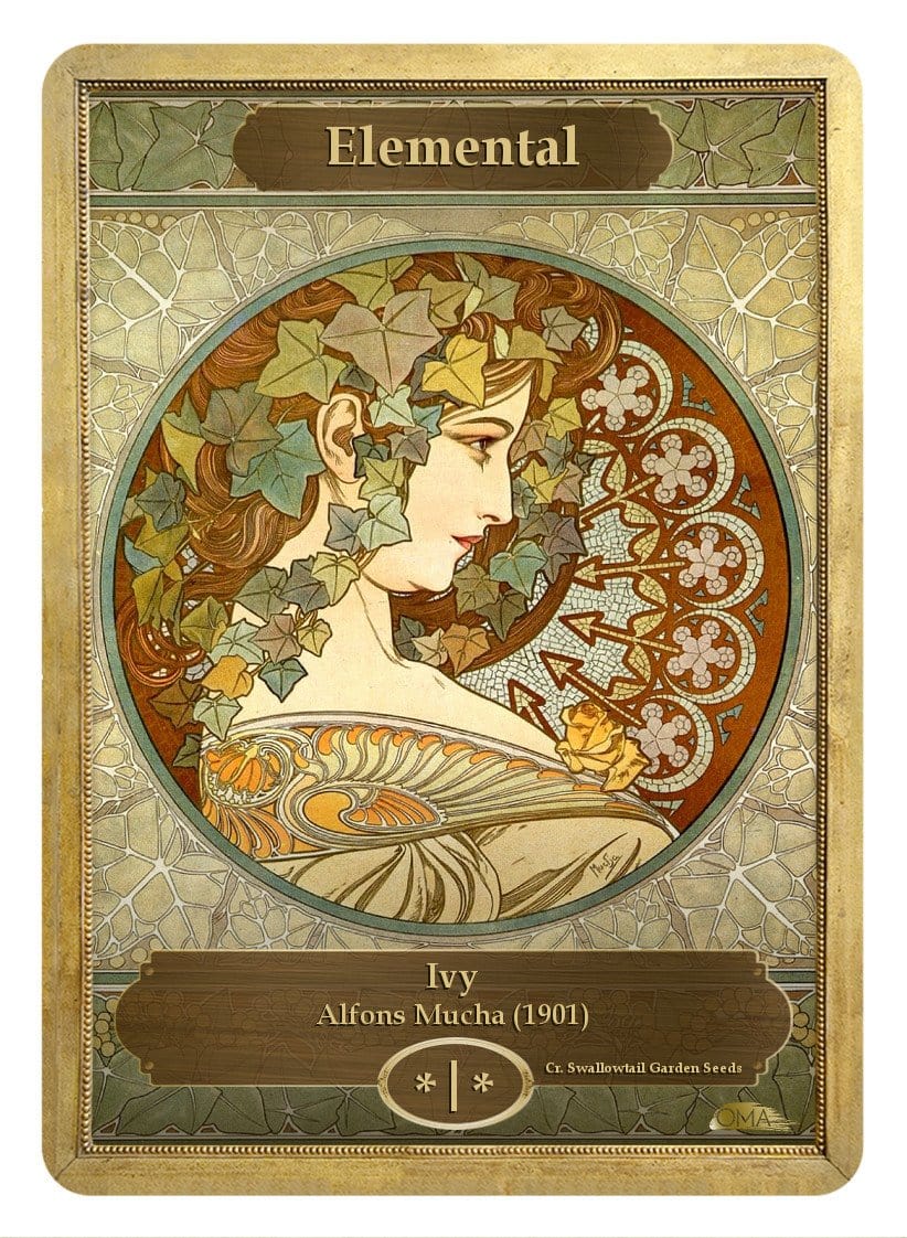 Elemental Token (*/*) by Alfons Mucha - Token - Original Magic Art - Accessories for Magic the Gathering and other card games
