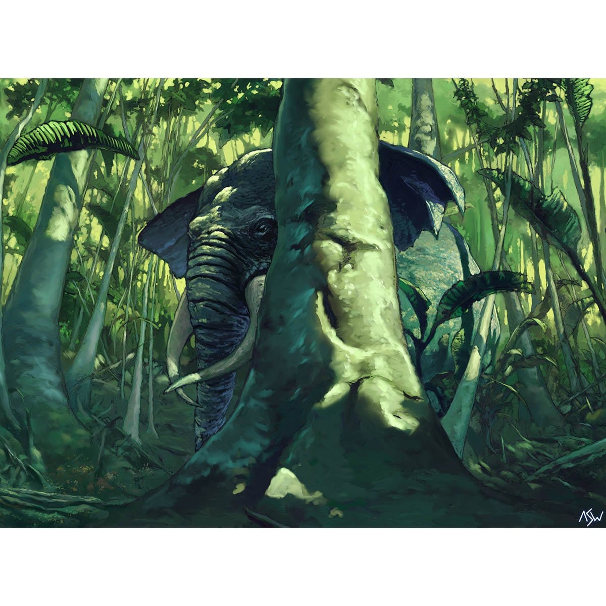 Elephant Ambush Print - Original Magic Art