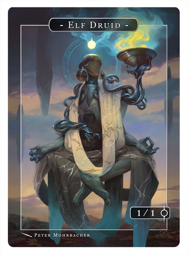 Elf Druid Token (1/1) by Peter Mohrbacher - Original Magic Art Elf Druid Token (1/1) by Peter Mohrbacher - Original Magic Art