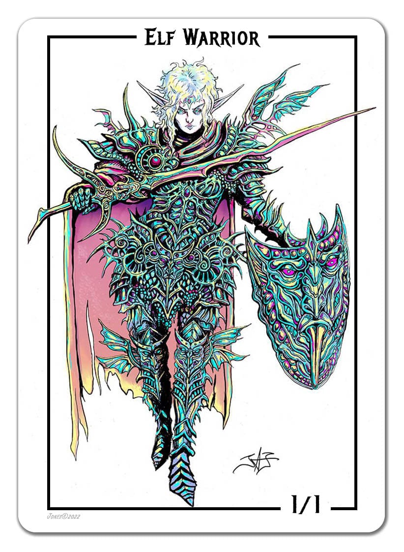 Elf Warrior Token (1/1) by Justine Jones - Original Magic Art Elf Warrior Token (1/1) by Justine Jones - Original Magic Art