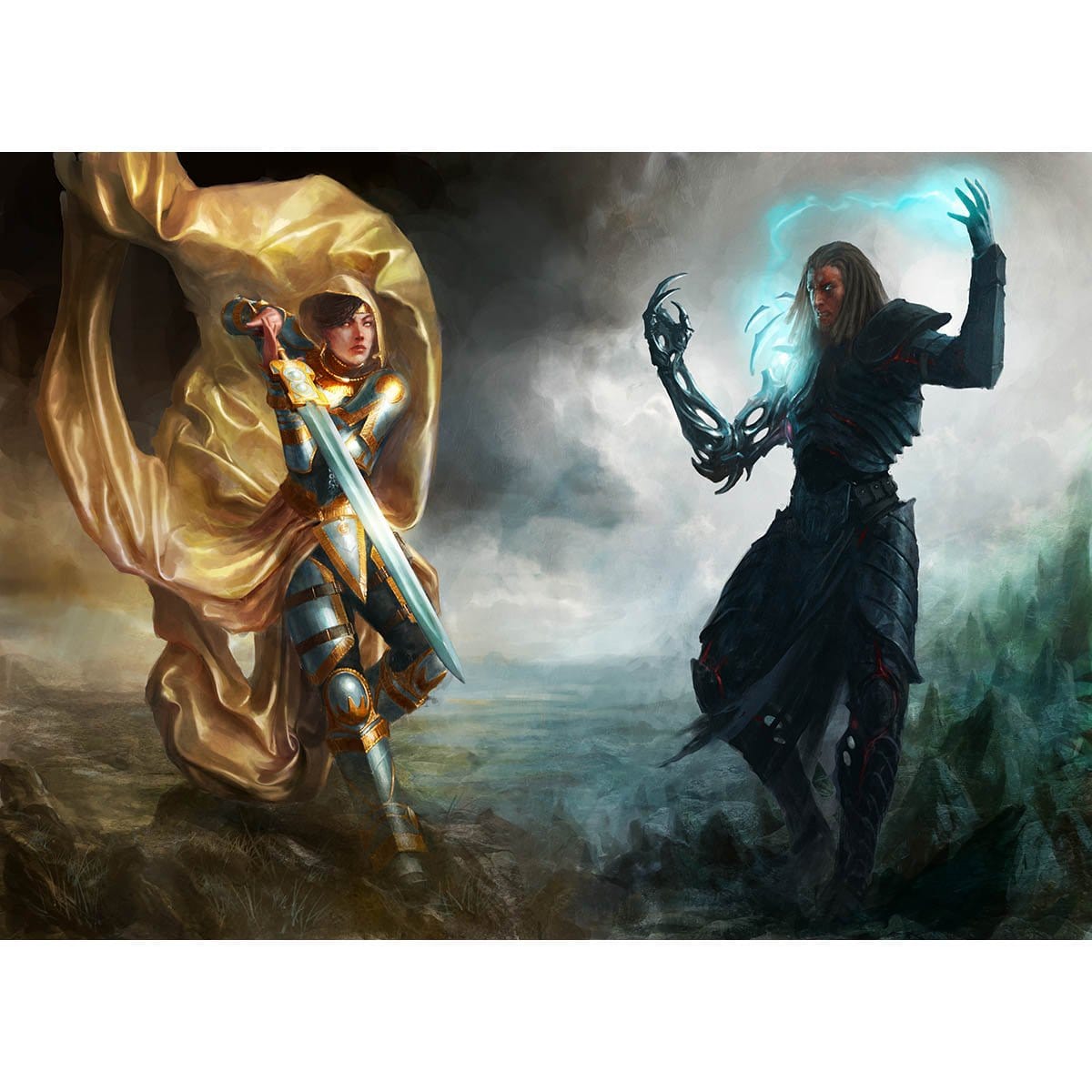 Elspeth vs. Tezzeret Print - Print - Original Magic Art - Accessories for Magic the Gathering and other card games