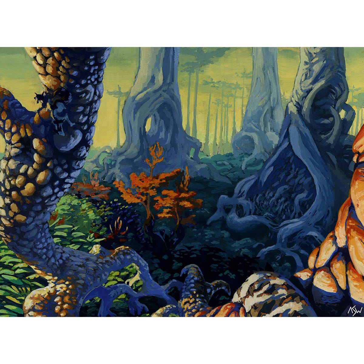 Forest (Urza&#39;s Saga - C) Print - Print - Original Magic Art - Accessories for Magic the Gathering and other card games