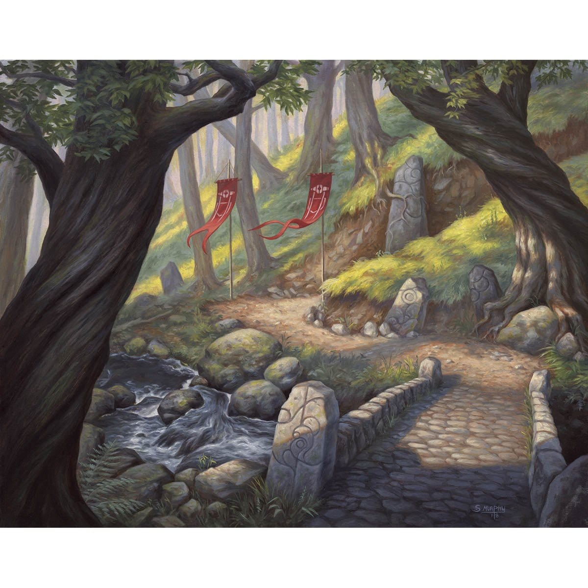 mtg forest cards Forest (Throne of Eldraine) Print