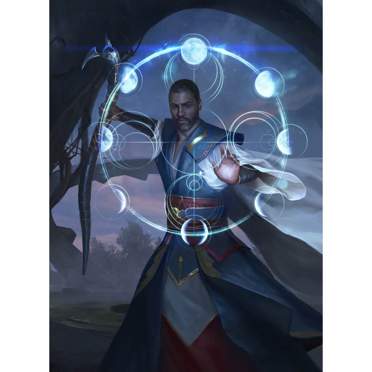 Teferi, Who Slows the Sunset Print - Original Magic Art