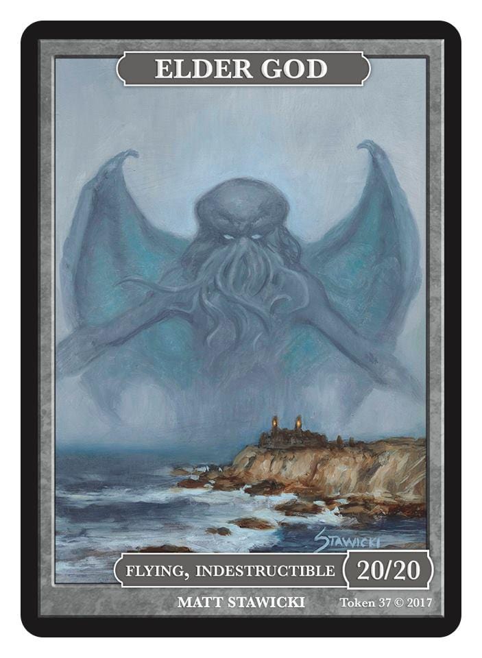 Elder God Token (20/20 - Flying, Indestructible) by Matt Stawicki - Token - Original Magic Art - Accessories for Magic the Gathering and other card games