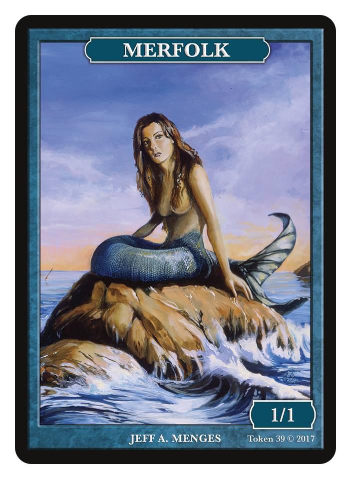 Merfolk Token (1/1) by Jeff A. Menges - Token - Original Magic Art - Accessories for Magic the Gathering and other card games