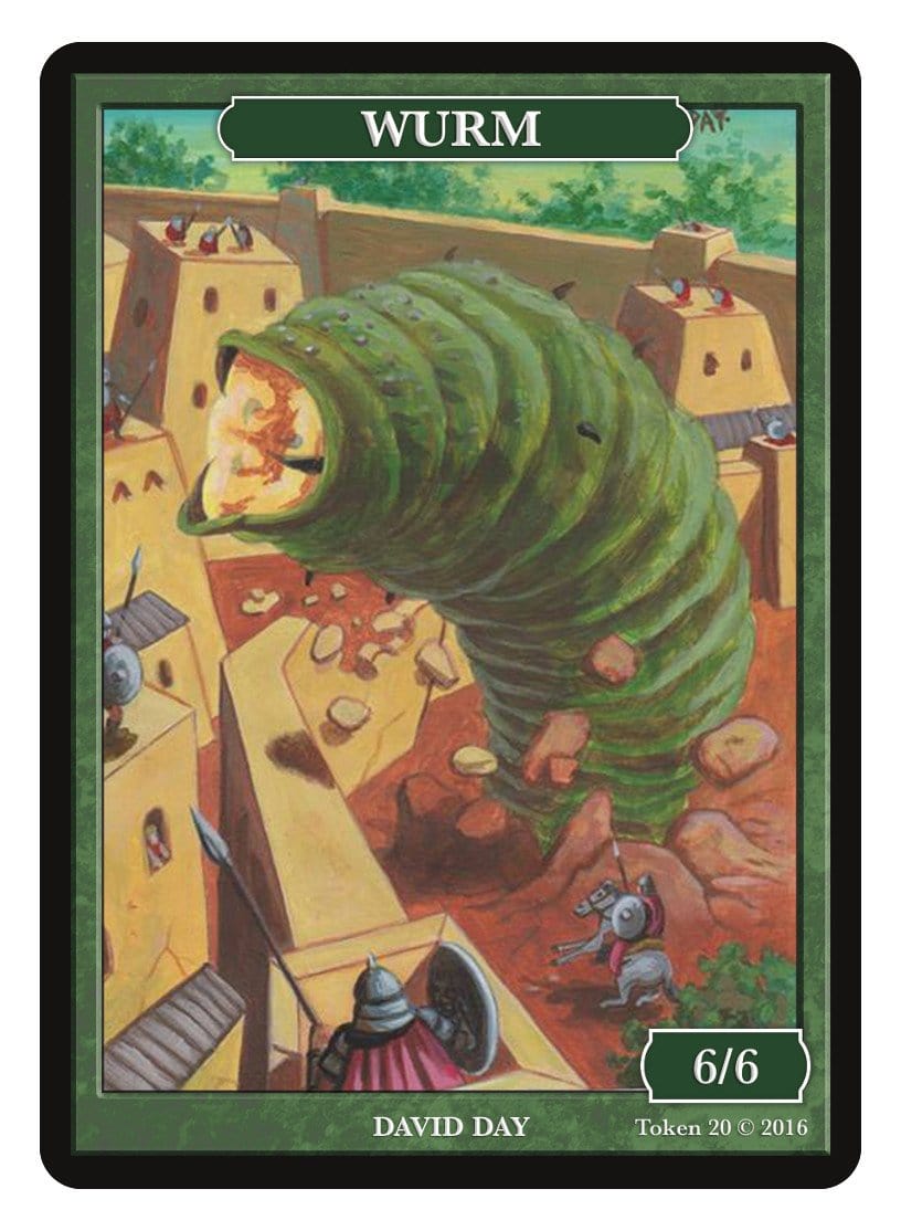 Wurm Token (6/6) by David Day - Token - Original Magic Art - Accessories for Magic the Gathering and other card games