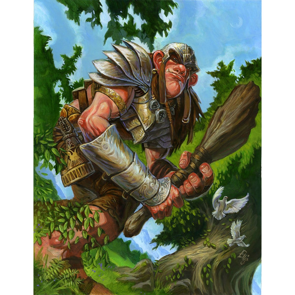 Giant Warrior Token Print - Print - Original Magic Art - Accessories for Magic the Gathering and other card games