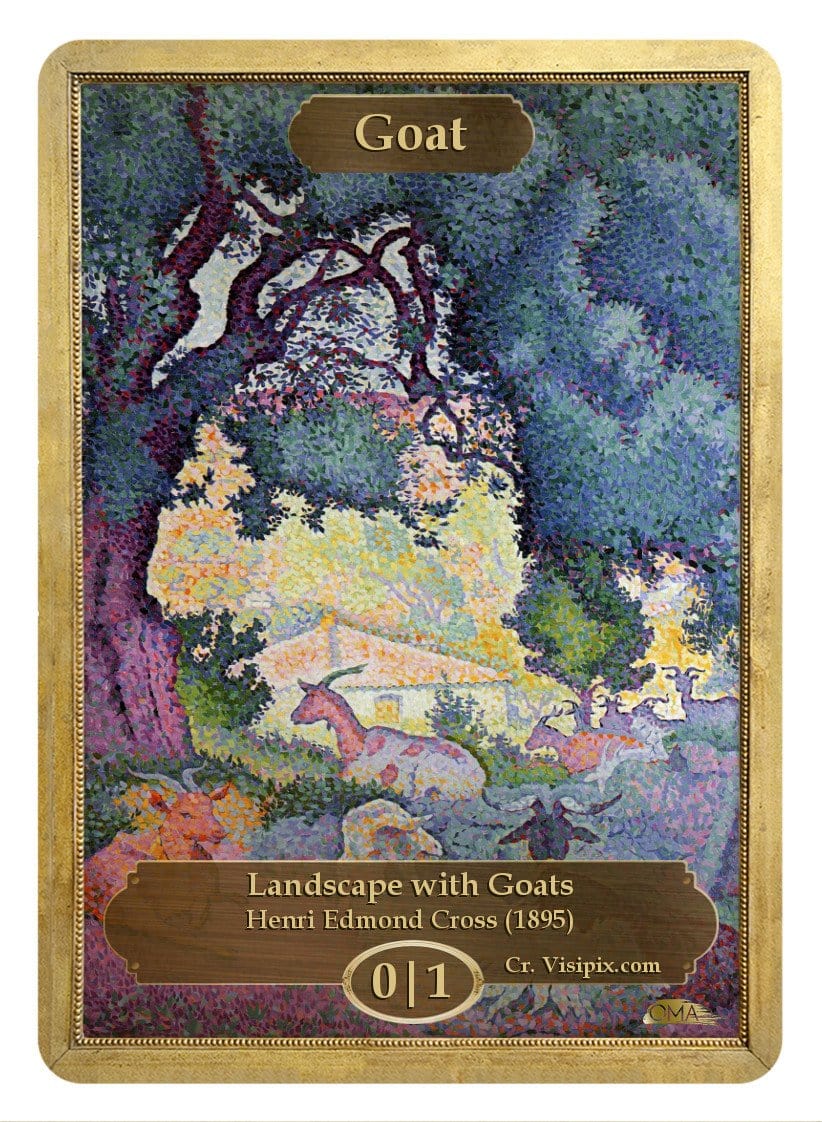 Goat Token (0/1) by Henri Edmond Cross - Token - Original Magic Art - Accessories for Magic the Gathering and other card games