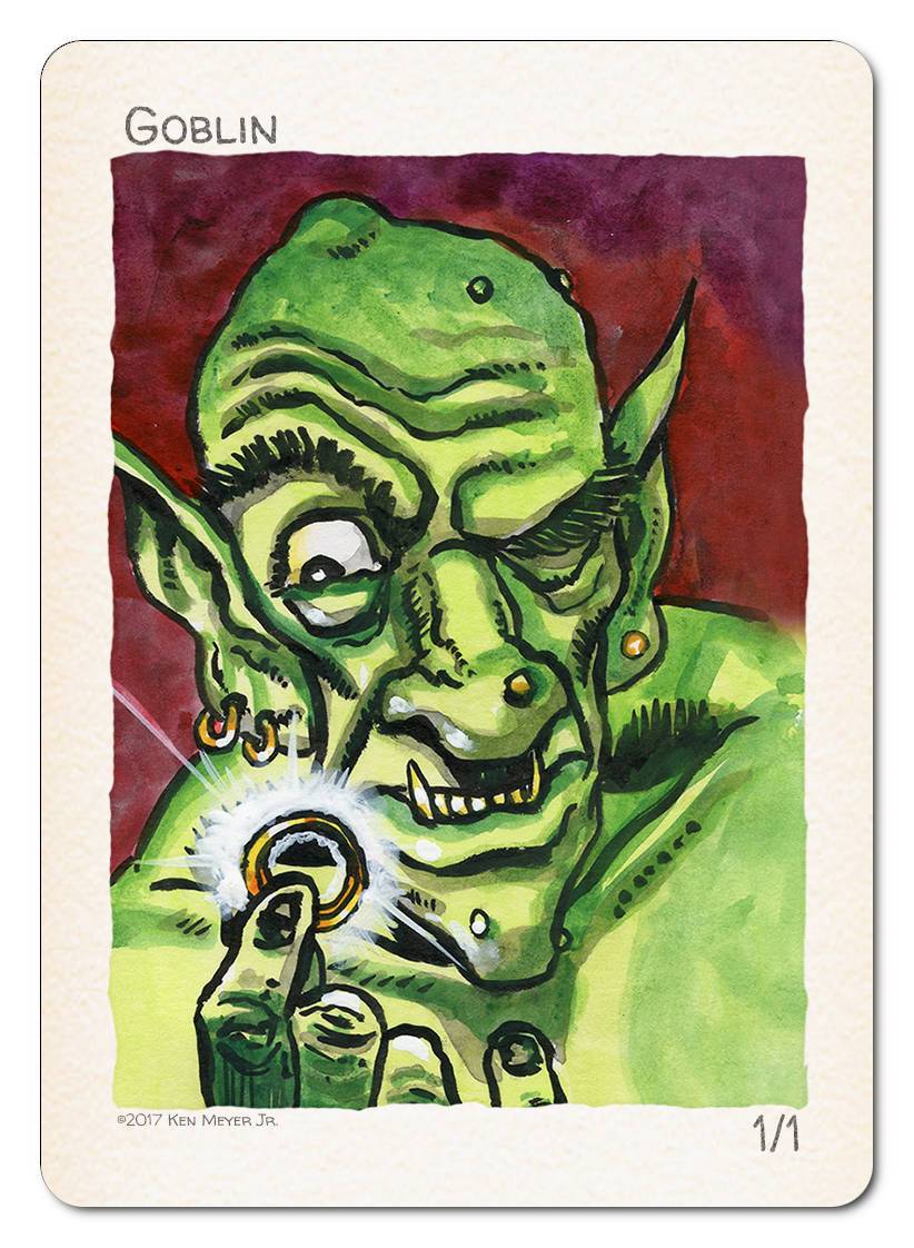Goblin Token (1/1) by Ken Meyer Jr. - Token - Original Magic Art - Accessories for Magic the Gathering and other card games