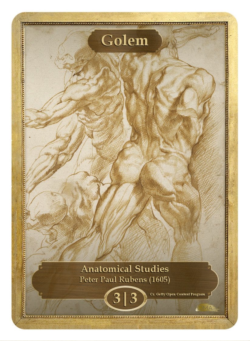 Golem Token (3/3) by Peter Paul Rubens - Token - Original Magic Art - Accessories for Magic the Gathering and other card games