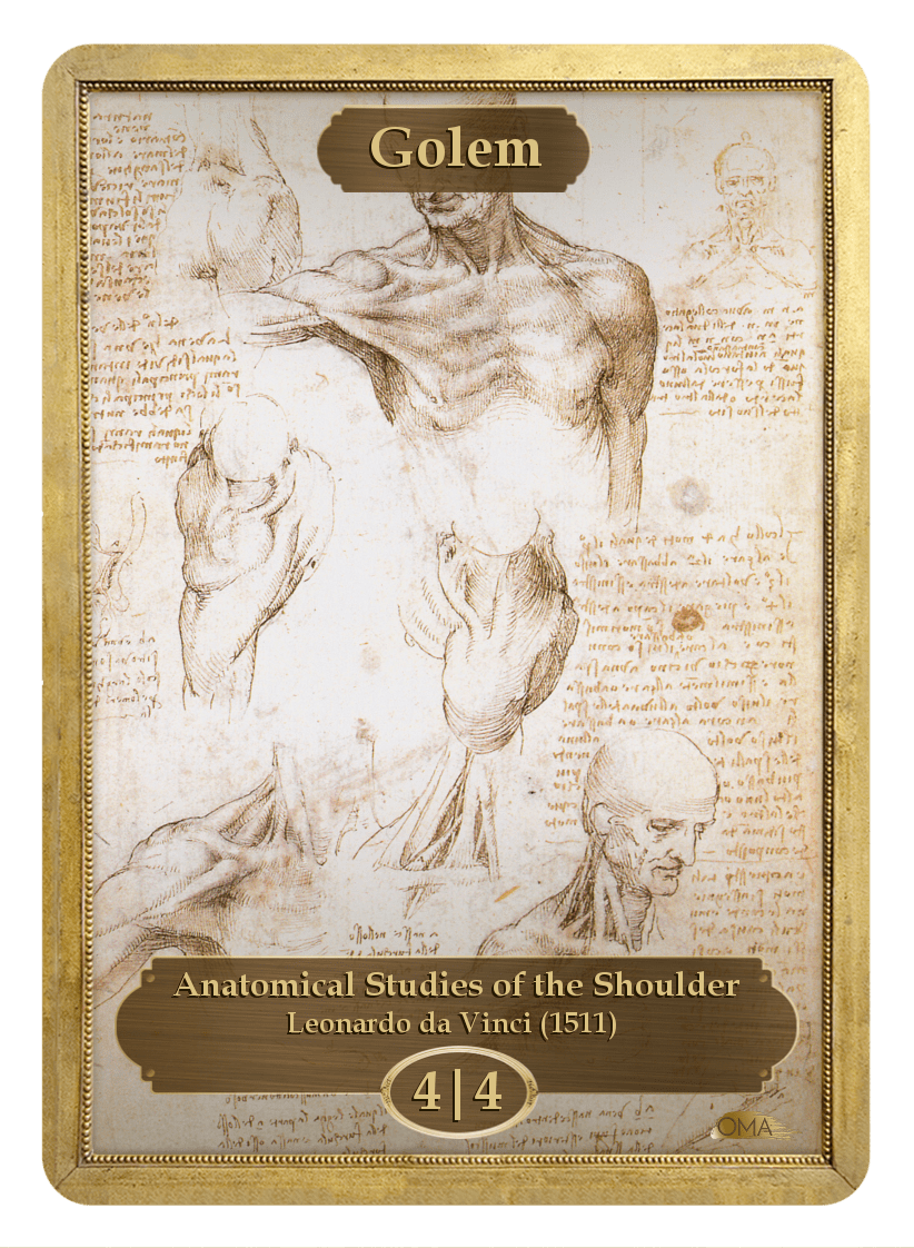 Golem Token (4/4) by Leonardo da Vinci - Token - Original Magic Art - Accessories for Magic the Gathering and other card games