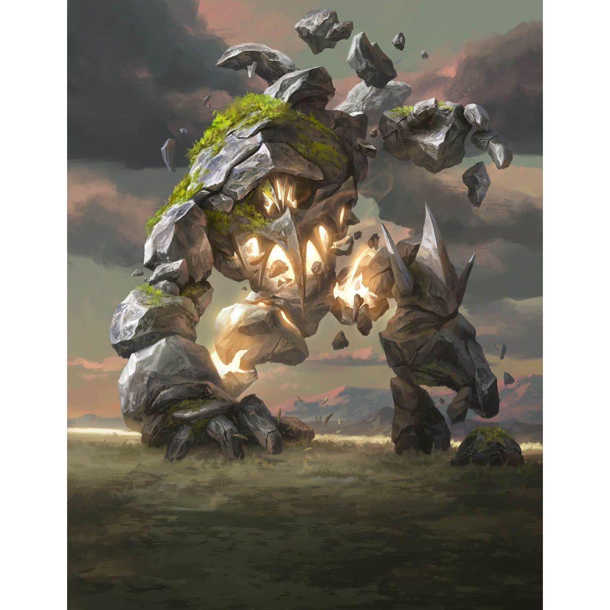 Golem Token Print - Print - Original Magic Art - Accessories for Magic the Gathering and other card games