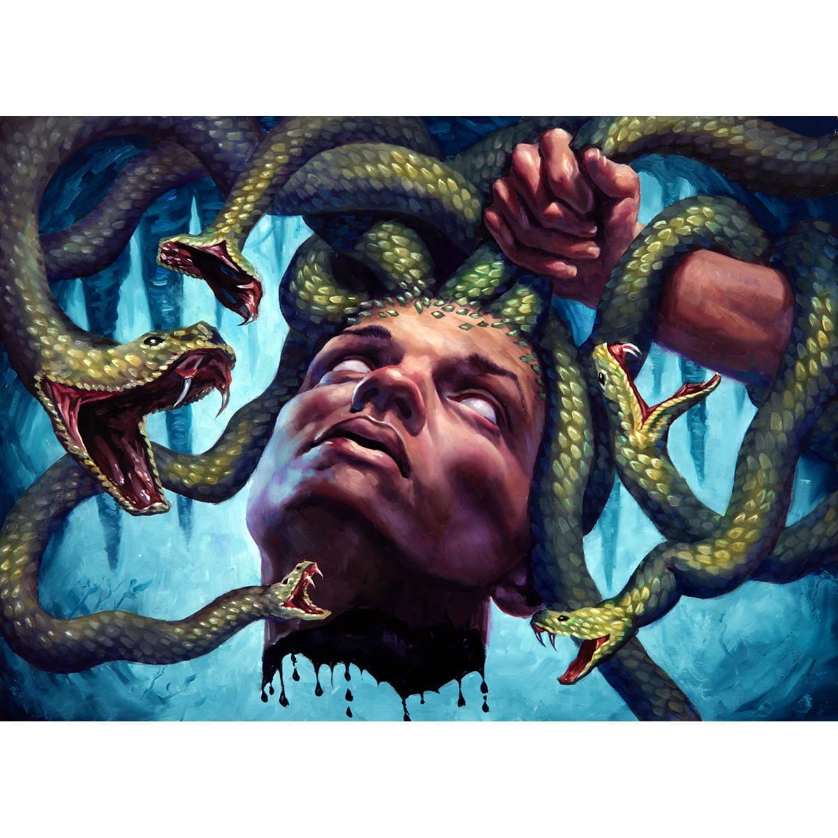 Gorgon&#39;s Head Print - Print - Original Magic Art - Accessories for Magic the Gathering and other card games