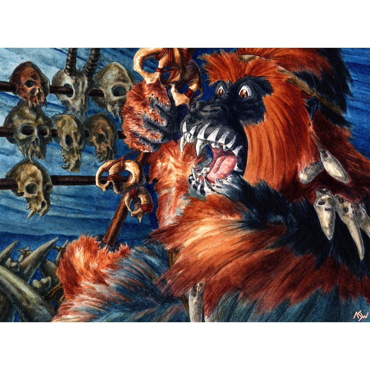 Gorilla Shaman Print - Print - Original Magic Art - Accessories for Magic the Gathering and other card games