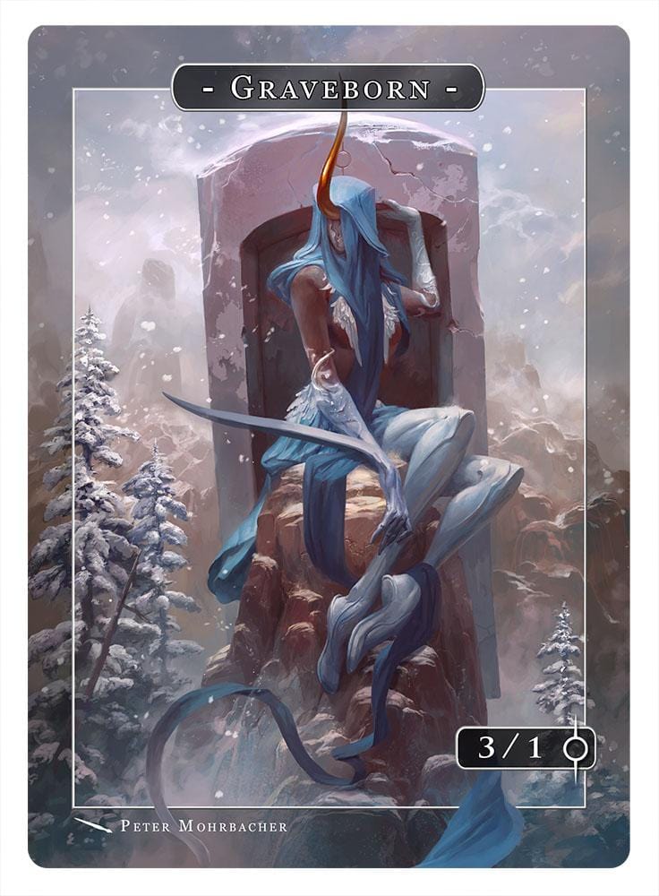 Graveborn Token (3/1) by Peter Mohrbacher - Original Magic Art Graveborn Token (3/1) by Peter Mohrbacher - Original Magic Art