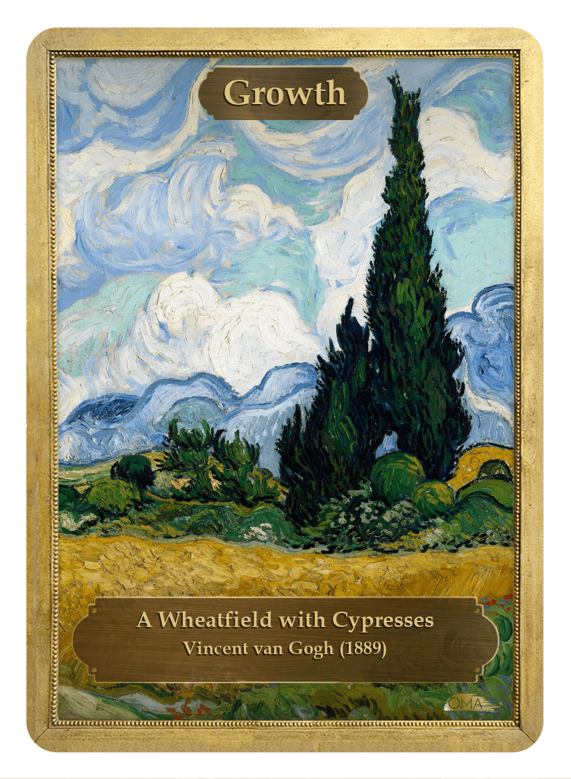 Growth Counter by Vincent van Gogh - Token - Original Magic Art - Accessories for Magic the Gathering and other card games