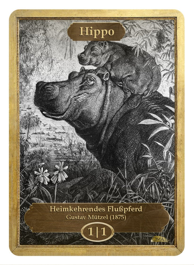 Hippo Token (1/1) by Gustav Mützel - Token - Original Magic Art - Accessories for Magic the Gathering and other card games