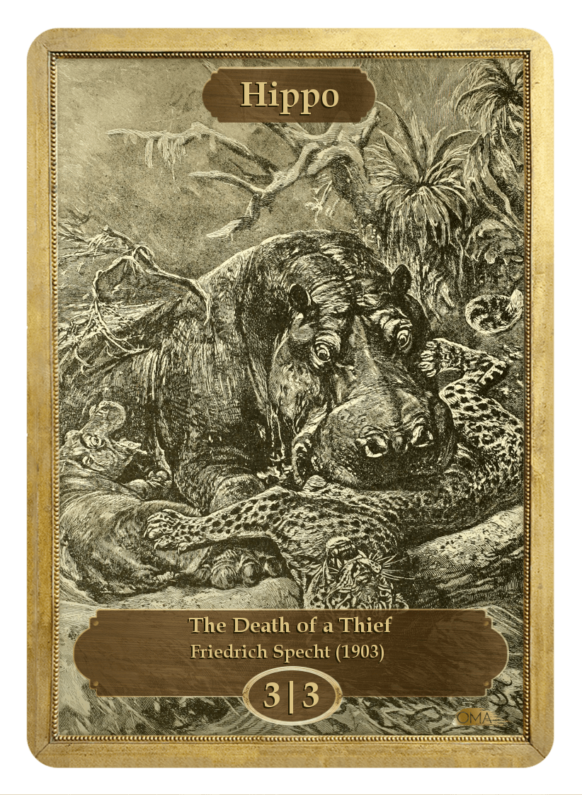 Hippo Token (3/3) by Friedrich Specht - Token - Original Magic Art - Accessories for Magic the Gathering and other card games