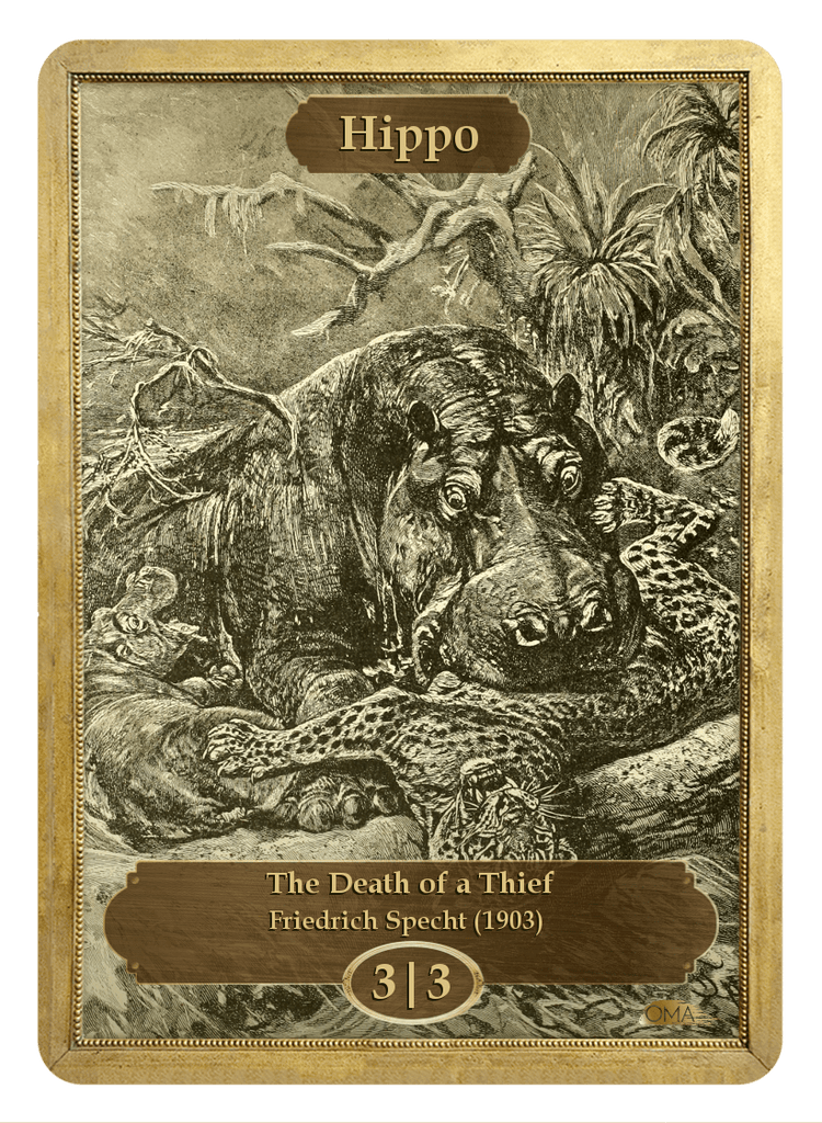 Hippo Token (3/3) by Friedrich Specht - Original Magic Art