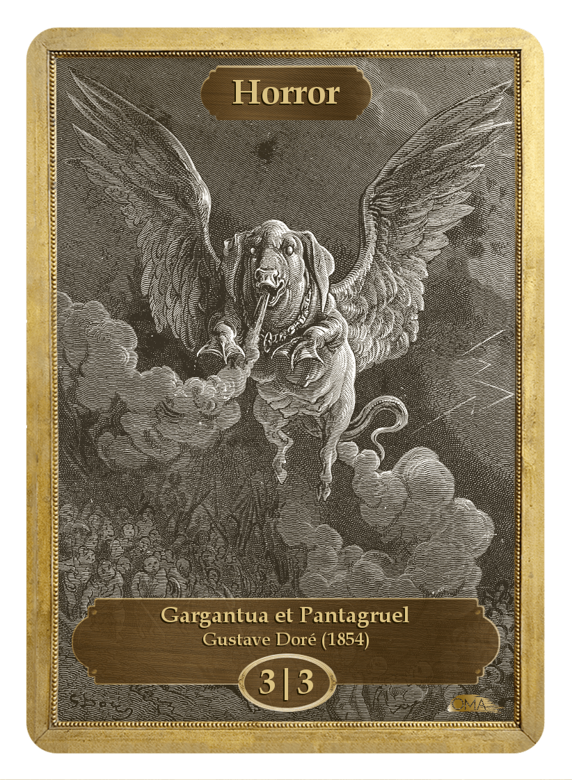 Horror Token (3/3) by Gustave Dore - Token - Original Magic Art - Accessories for Magic the Gathering and other card games