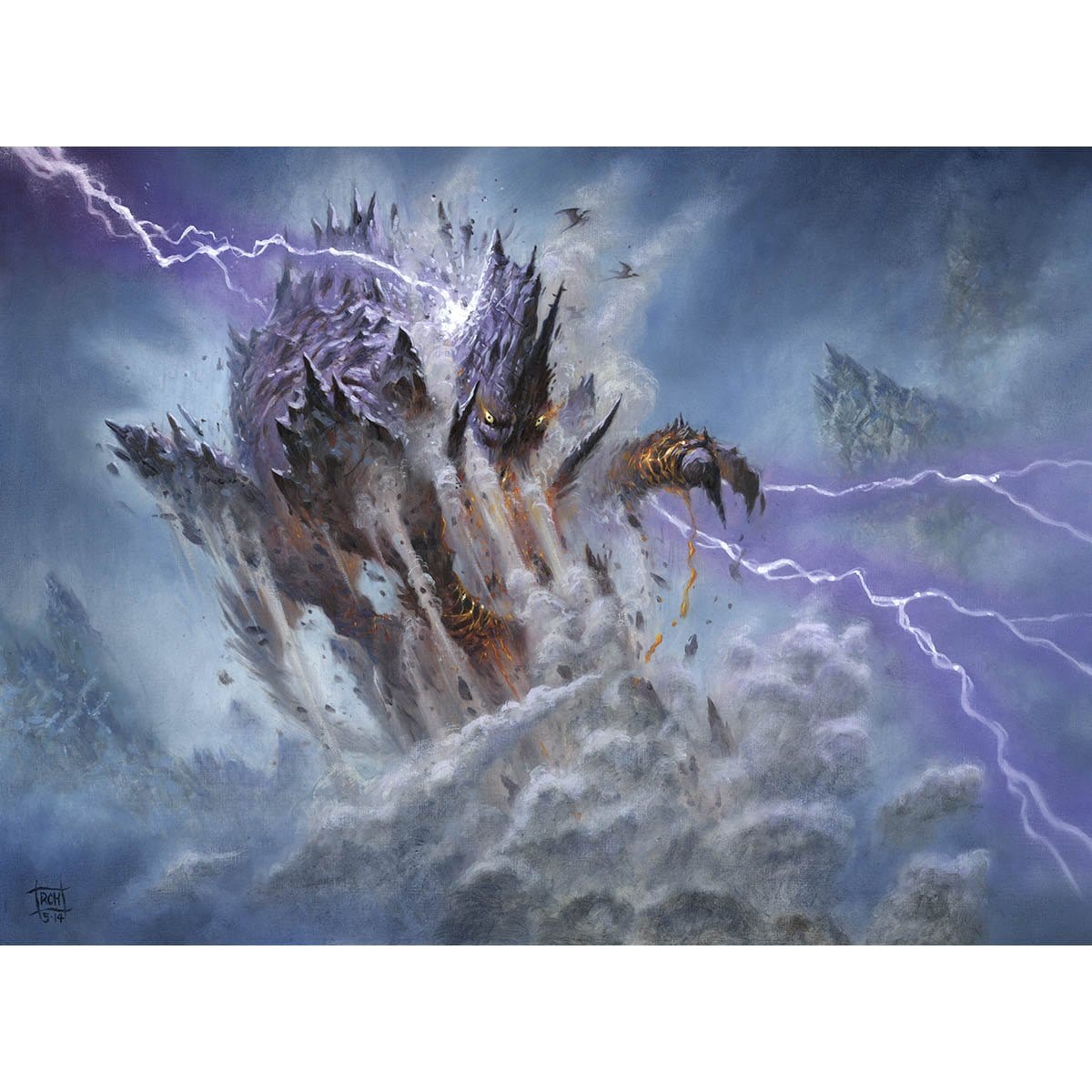 Stormcrag Elemental Print - Print - Original Magic Art - Accessories for Magic the Gathering and other card games