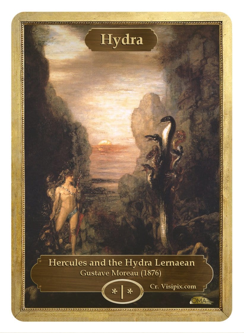 Hydra Token (*/*) by Gustave Moreau - Token - Original Magic Art - Accessories for Magic the Gathering and other card games